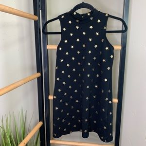 Girls size black and gold star sleeveless dress
